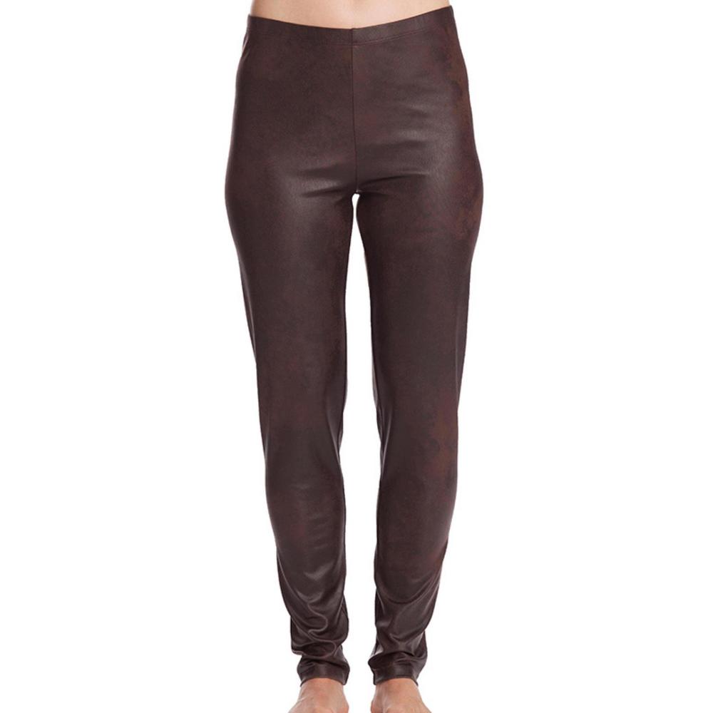 NEW ANGEL microfiber leather pant in brown